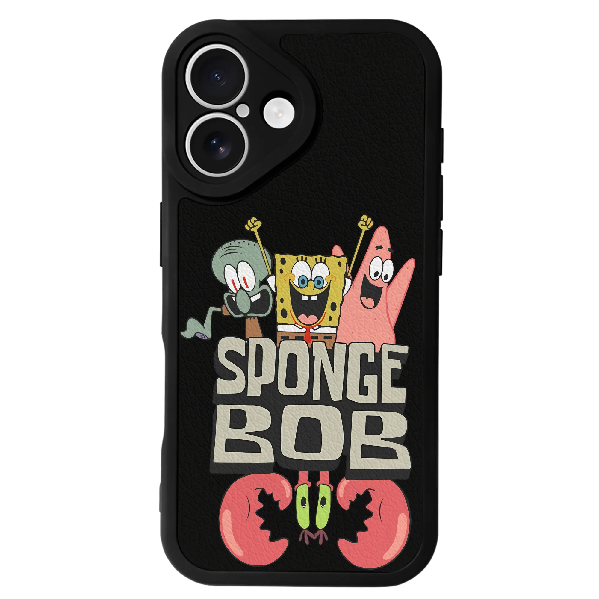 スポンジボブ グッズ スポンジボブ - IPhone 16シリーズ対応 ・ シリコンスマホケース ・ レザー調 ・ 高精度フィット ・ 耐衝撃 ・ ワイヤレス充電対応 ・ 精密カット